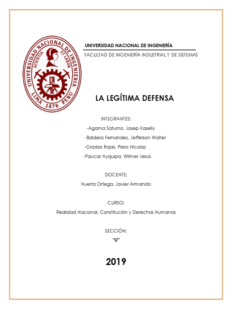 La Legitima Defensa Pdf Derecho Penal Estado Política