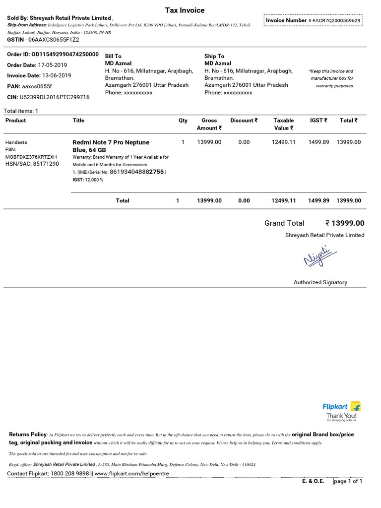 Invoice for MD Azmal | PDF | Invoice | Economies