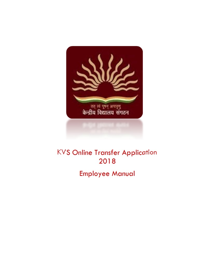 KVS Online Transfer Application Module Employee PDF Login Computing