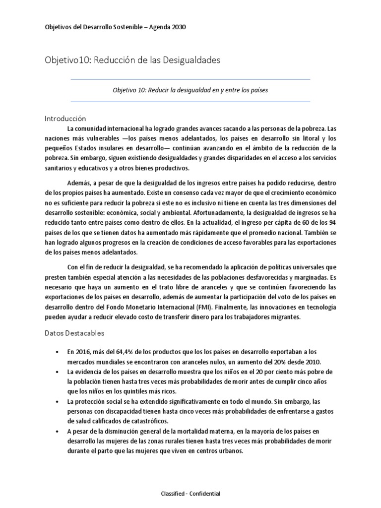 Reducción de Desigualdades en 2030 | PDF | Desigualdad económica ...
