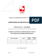 Informe Práctica 2 - Medicion de Potencia Monofásica y Factor de Potencia