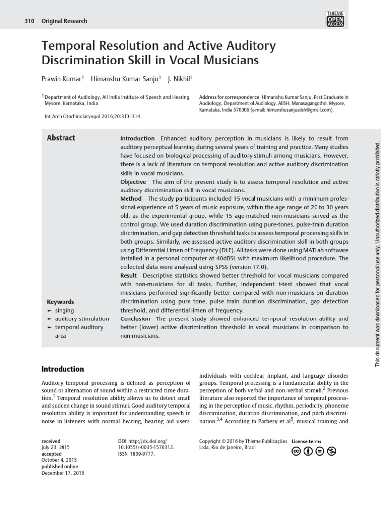 Temporal Resolution and Active Auditory Discrimination Skill in Vocal ...