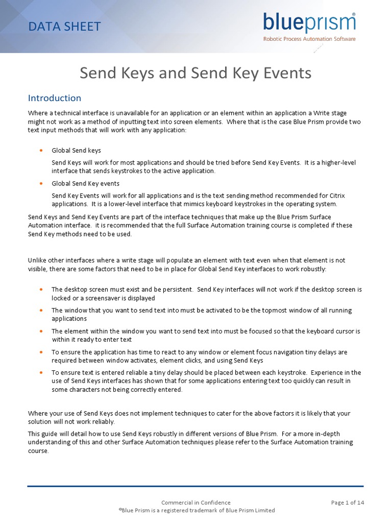 Guide To Send Keys and Send Key Events PDF | PDF | Business