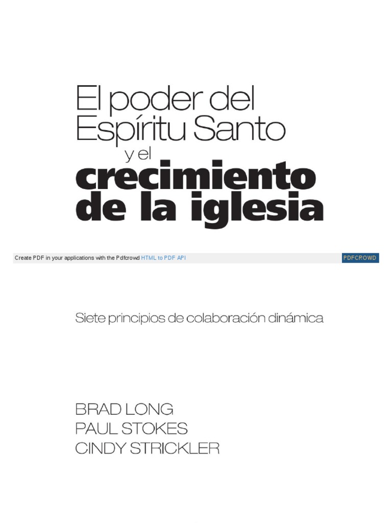 El Poder Del Espiritu Santo y El Crecimiento de La Iglesia | PDF