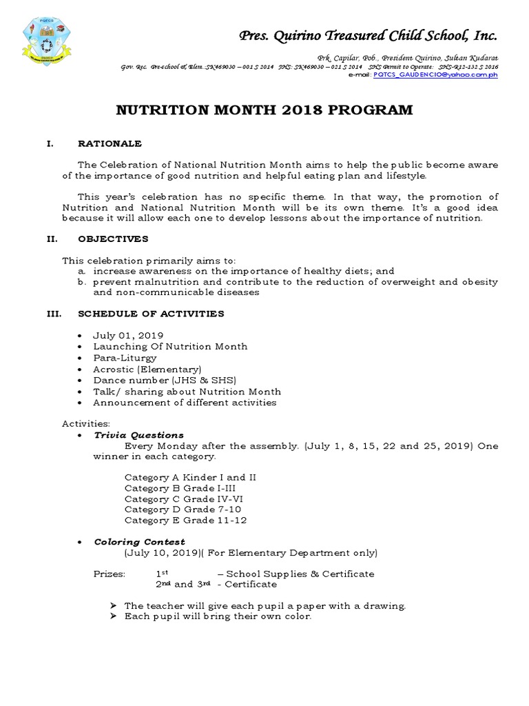 project proposal nutrition education