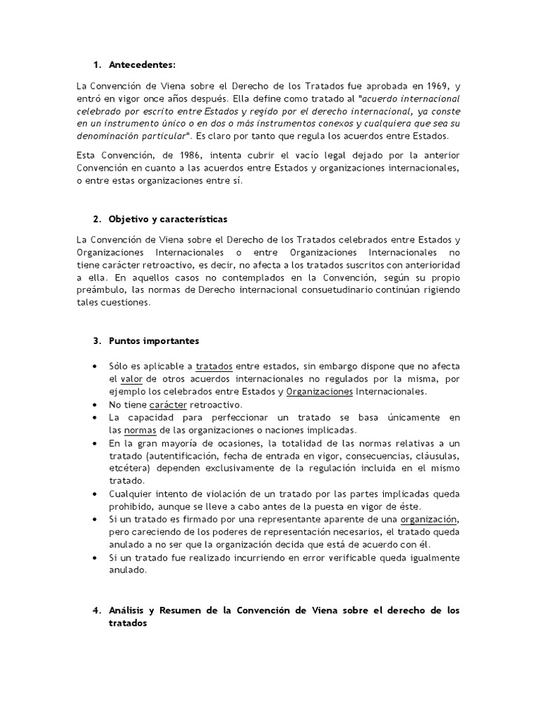 Convenio de Viena Sobre Derecho de Los Tratados | PDF | Tratado | Ley ...
