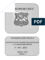 Distintivo de Grado para Oficiales y Cuadro Permanente T-075