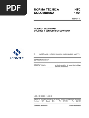 Ntc 1461 Higiene Y Seguridad Colores Y Senales De Seguridad1 Pdf