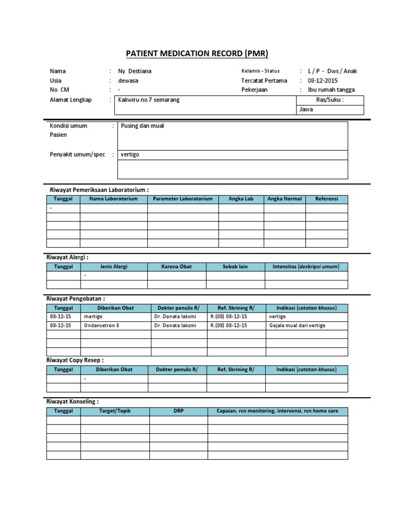 Patient Medication Record | PDF