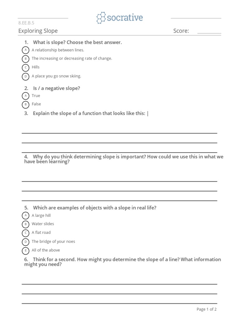 Socrative Slope | PDF