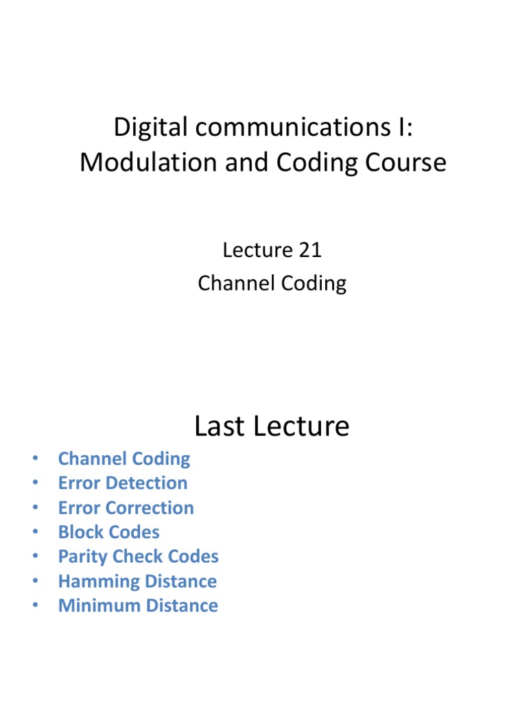 Modulation and Coding Lecture | PDF