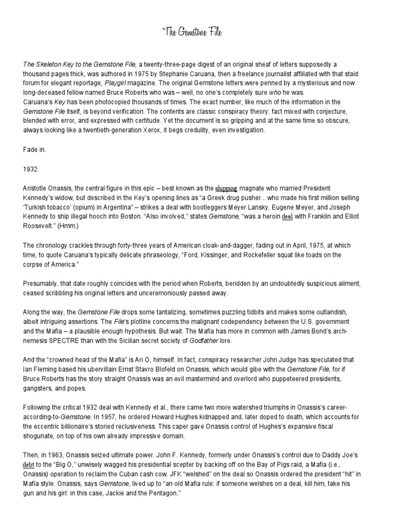 The Gemstone File PDF Watergate Scandal United States Travel