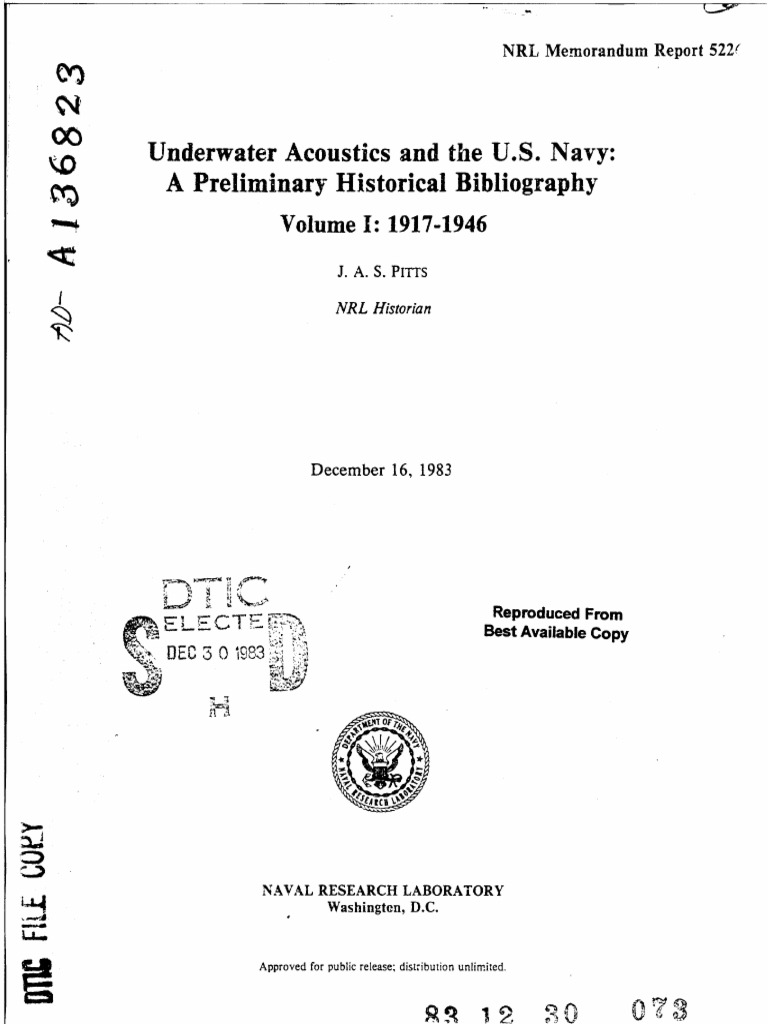 Sonar Overview Through 1917-46 | PDF | United States Naval Research ...