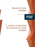 Límite y continuidad de funciones de varias variables