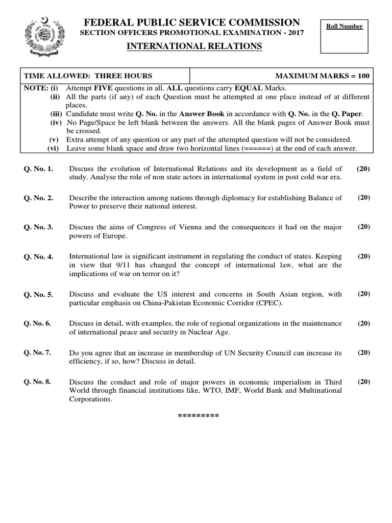 International Relations Exam Guidelines | PDF | International Relations ...