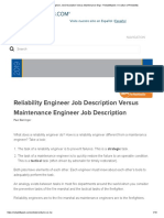 Reliability Engineer Job Description Versus Maintenance Engi - Reliabilityweb_ a Culture of Reliability