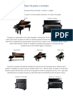Tipos de Piano e Teclados Resumo PDF