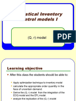 Statistical Inventory Control Models and (Q,r) Model