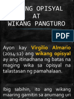 1 - Wikang Opisyal at Wikang Pangturo