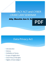 Data Privacy Act and Cyber Crime Law Seminar: Atty. Menchie Ann S. Salinas