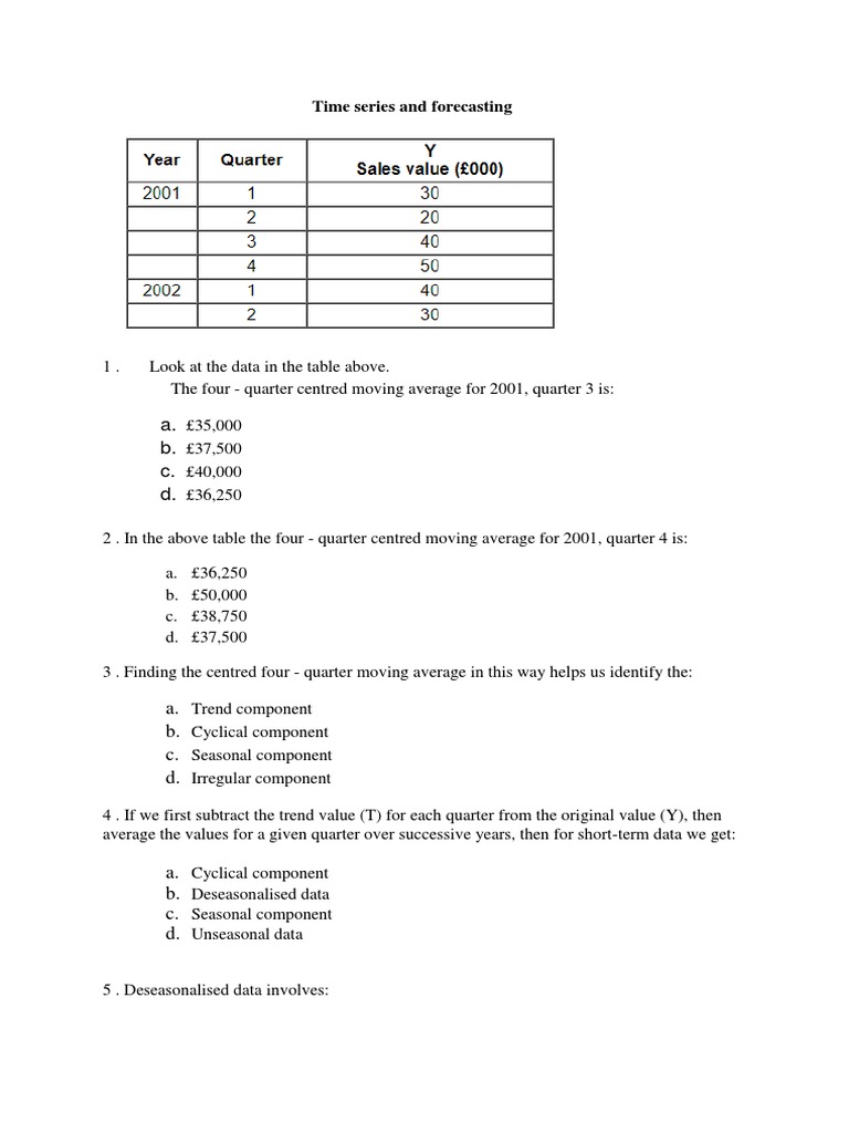 Deseasonalised Data in Forecasting | PDF | Forecasting | Regression ...