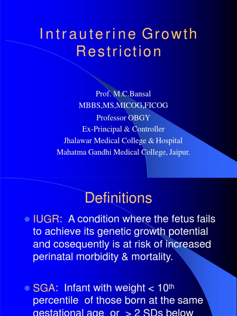 Understanding Intrauterine Growth Restriction | PDF | Fetus | Childbirth