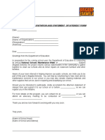 Sample Letter of Invitation and Statement of Interest Form: Appendix J