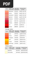 RGB Color Codes Chart | PDF | Rgb Color Model | Grey