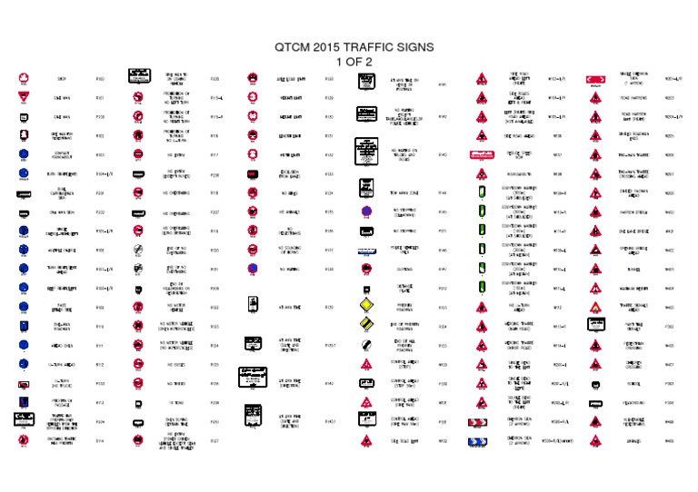 QTCM - Traffic Signs-Model 1 of 2 PDF | PDF | Transport Infrastructure ...