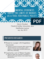 Experimental Evidences About The Limits of Nudges As A Tool For Public Policy