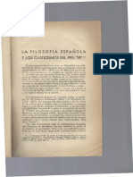 La Filosofia Española y Los Casticismo Del Pre-98