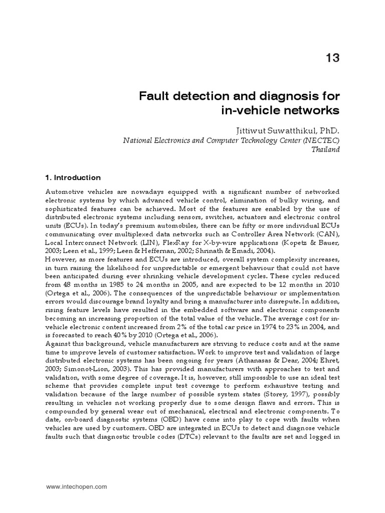 Diagnosis For in Vehicle Networks | PDF | Computer Network | Electronics