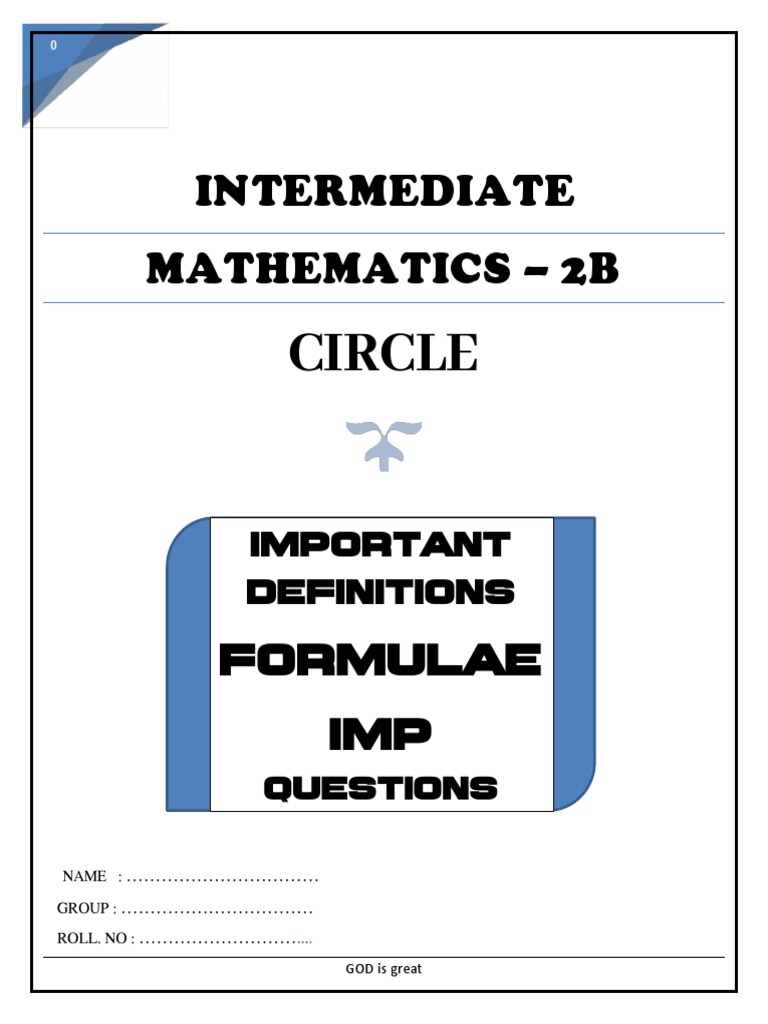 Class 12 Circle Formulas and Concepts | PDF | Circle | Tangent