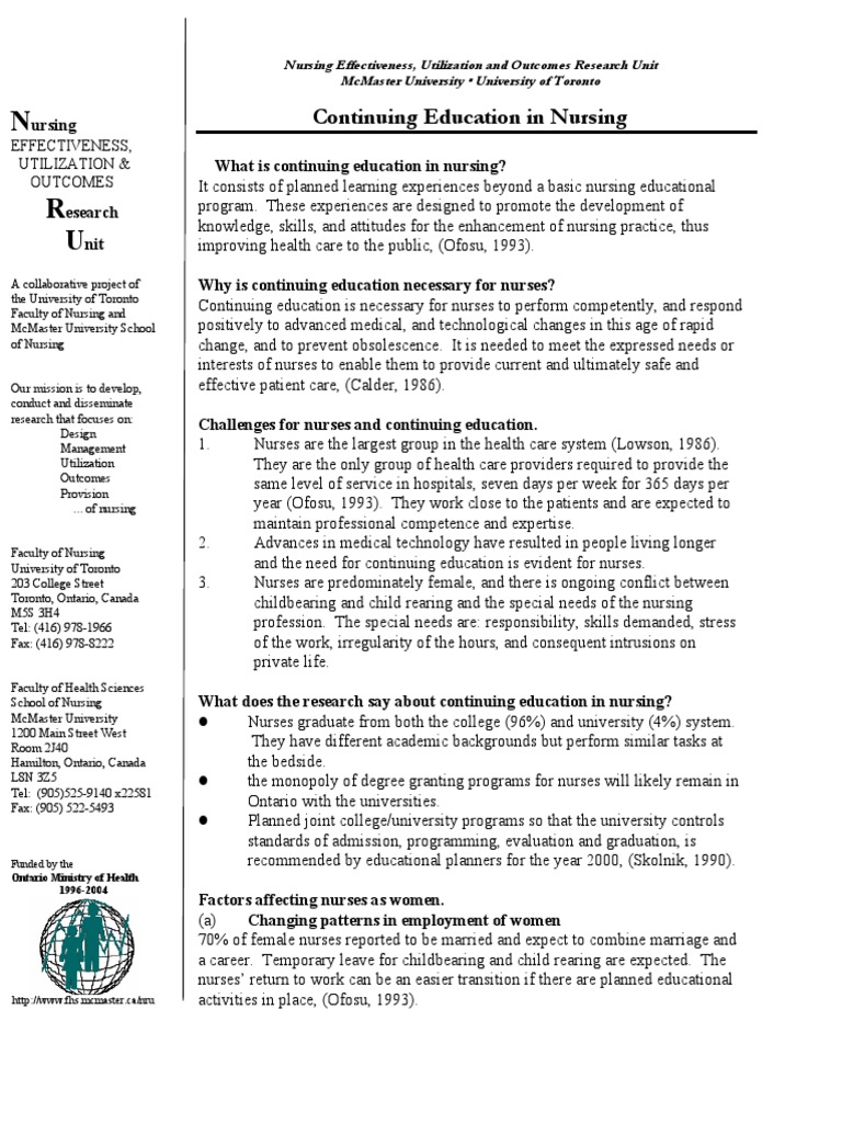 Importance of Continuing Education in Nursing | PDF | Nursing | Health Care