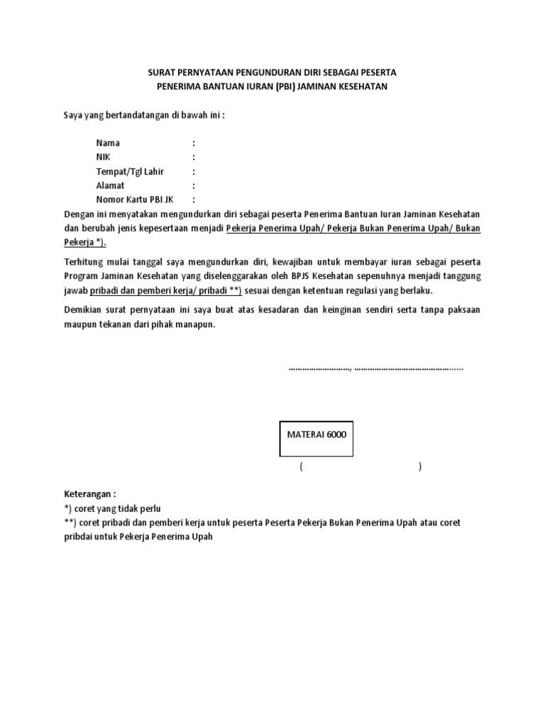 Pengunduran Diri Contoh Surat Pengantar Dari Perusahaan Ke Bpjs Ketenagakerjaan Nusagates