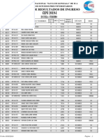 Resultados de ingreso a la carrera de Turismo en la Universidad Nacional San Luis Gonzaga de Ica