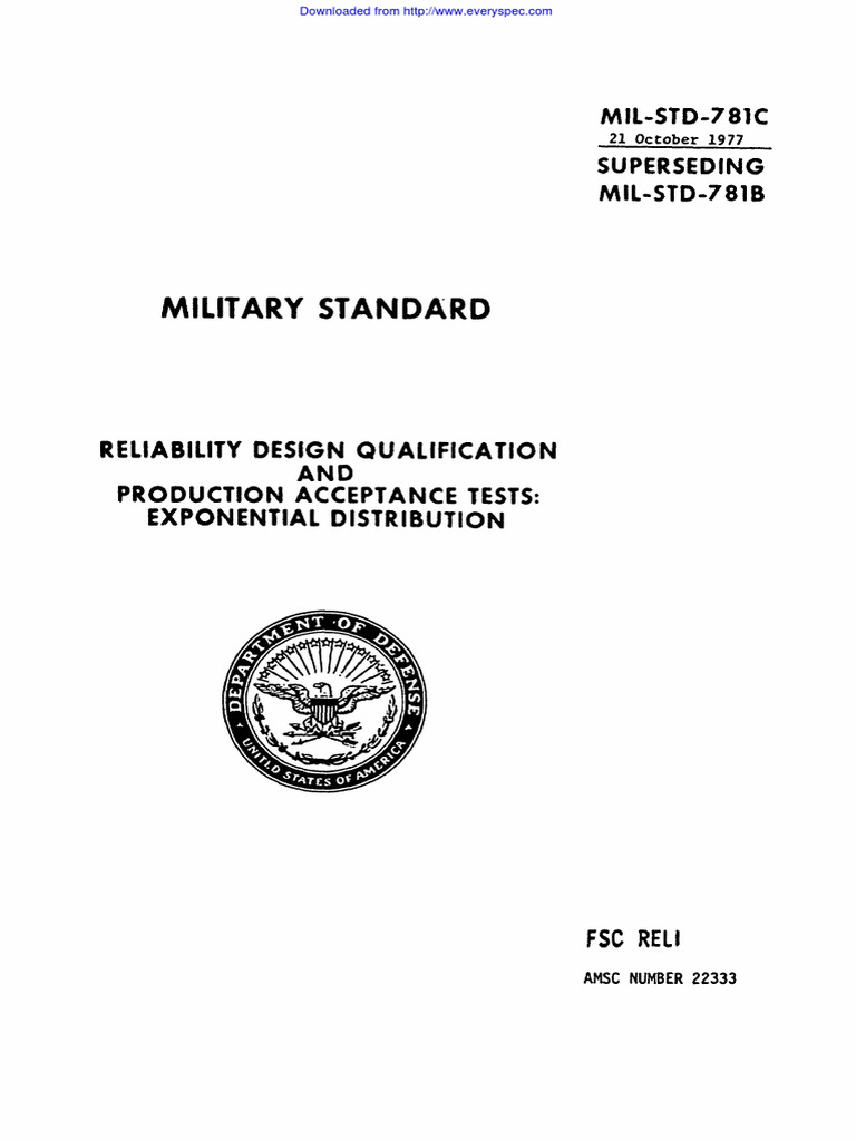 MIL-STD-781C Reliability Testing Standards | PDF | Reliability ...