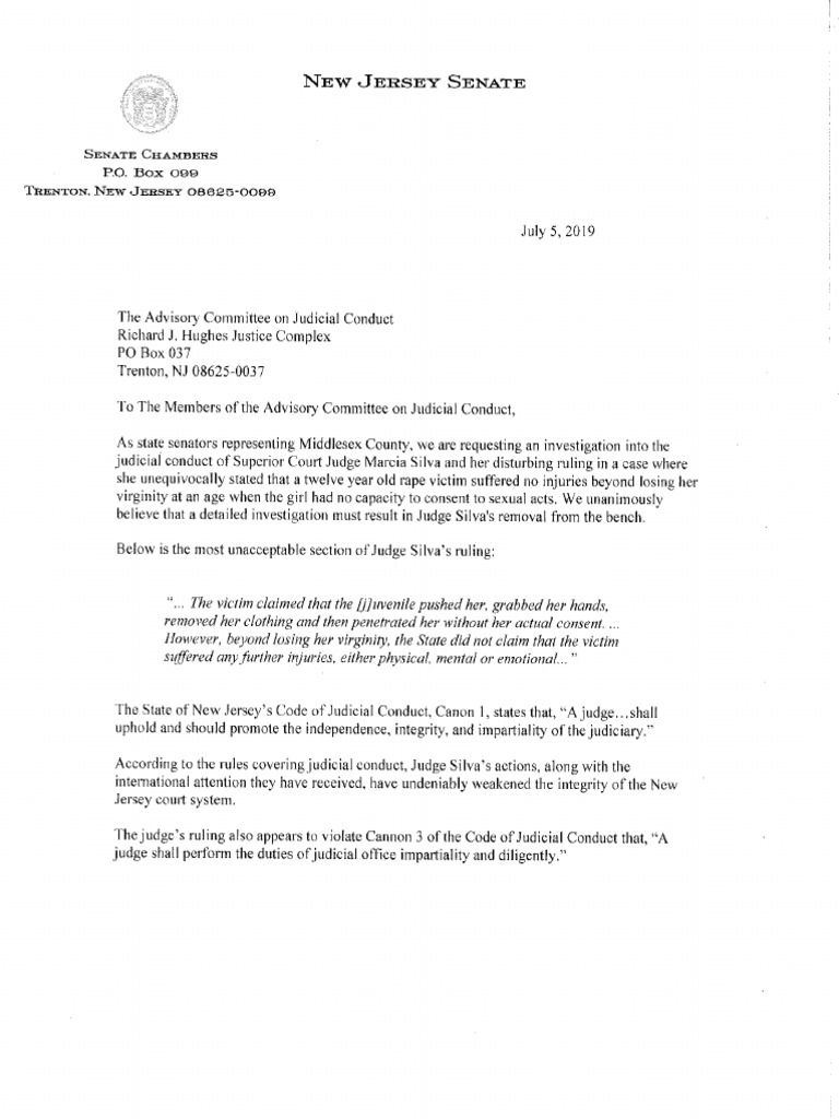 Letter to Advisory Committee on Judicial Conduct