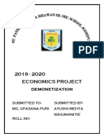 2019 - 2020 Economics Project Demonetization