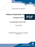 Analysis Hydrostatic Test Water - 2005