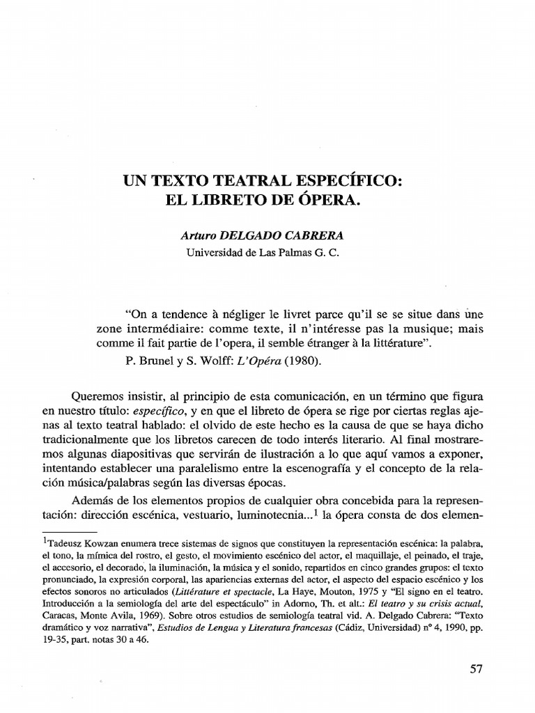 El libreto de ópera: definición y análisis | PDF | Giacomo Puccini | Ópera