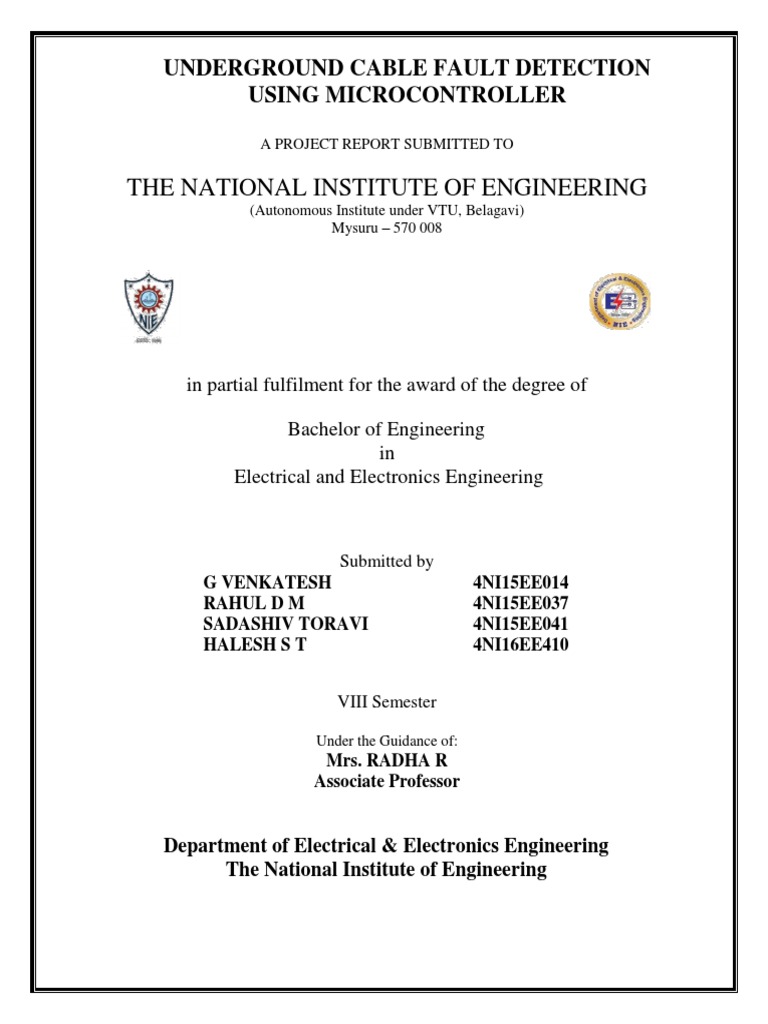 Underground Cable Fault Detection System | PDF | Electrical Equipment ...