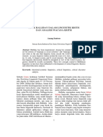 Jejak Halliday Dalam Linguistik Kritis Dan Analisis Wacana Kritis Anang Santoso PDF