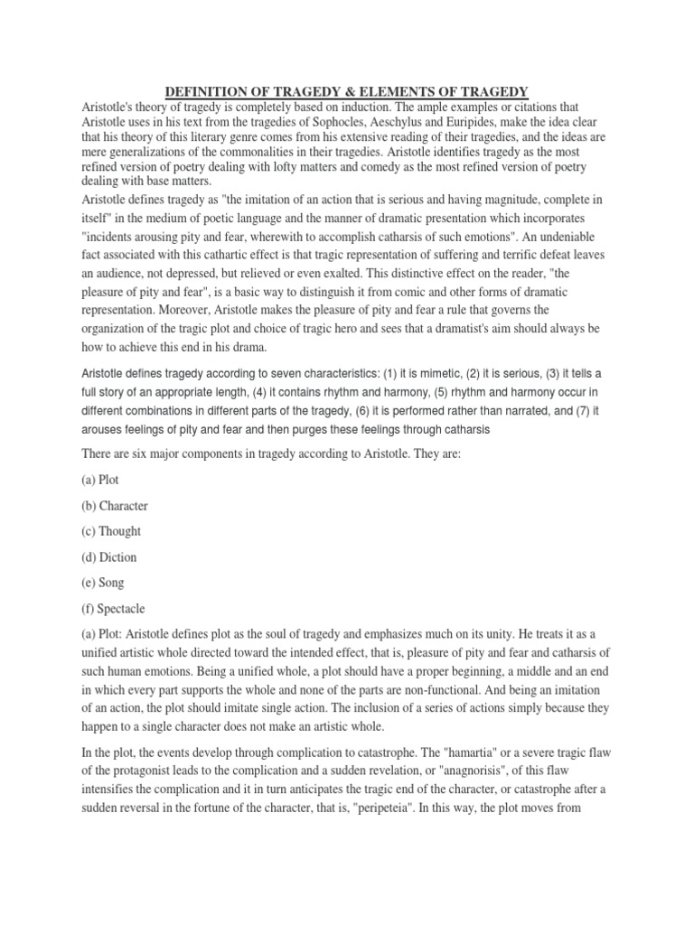 Aristotle's Definition of Tragedy | PDF | Tragedy | Aristotle