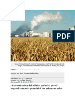 La Primera Planta de Biotenal Producida A Partir de La Producción de Sorgo Fue Instalada El 2018 en El Municipio de Pailón Por Anapo