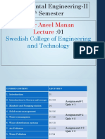 Engr Aneel Manan: Environmental Engineering-II 7 Semester:01