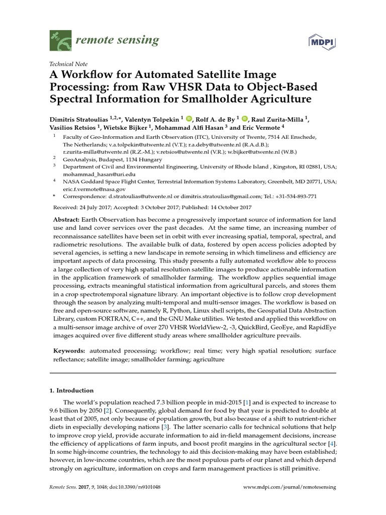 Remotesensing 09 01048 | PDF | Satellite Imagery | Remote Sensing