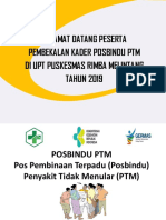 Pembekalan Kader Posbindu PTM (Oleh Promkes Pusk. Rimba Melintang)