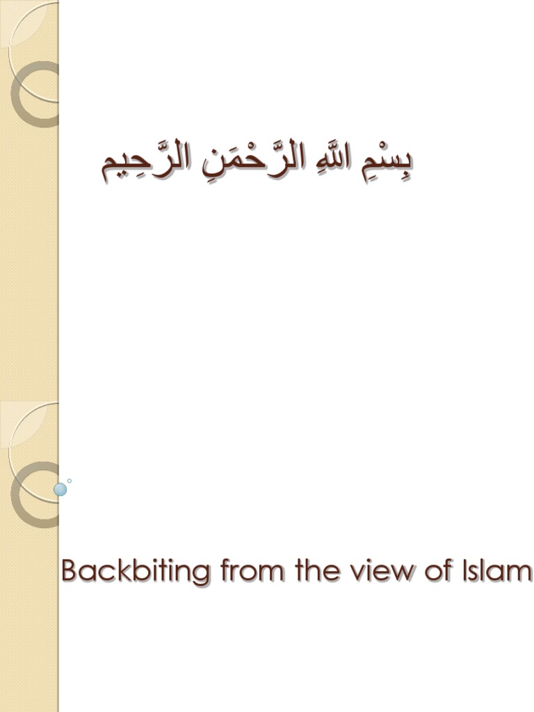 Backbiting in Islam: Teachings and Consequences | PDF | God In Islam ...