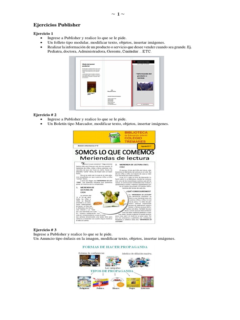Ejercicios Prácticos en Publisher | PDF